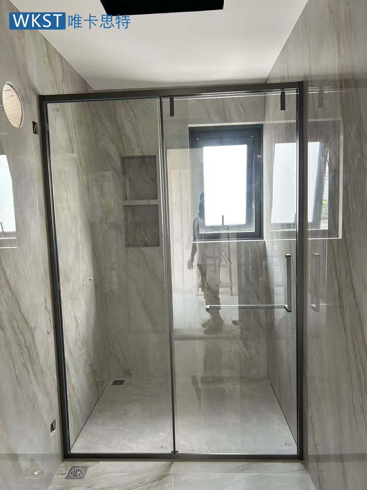 顺德半岛碧桂园别墅淋浴房案例 三楼 · 次卫 3.1三楼次卫gug02关门效果