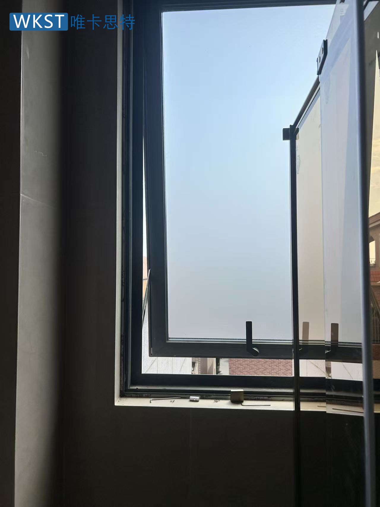 西樵自建房淋浴房案例 三楼 · 钻石型位置 5.三楼钻石型SK05拉杆还没有安装前在淋浴房里面看效果