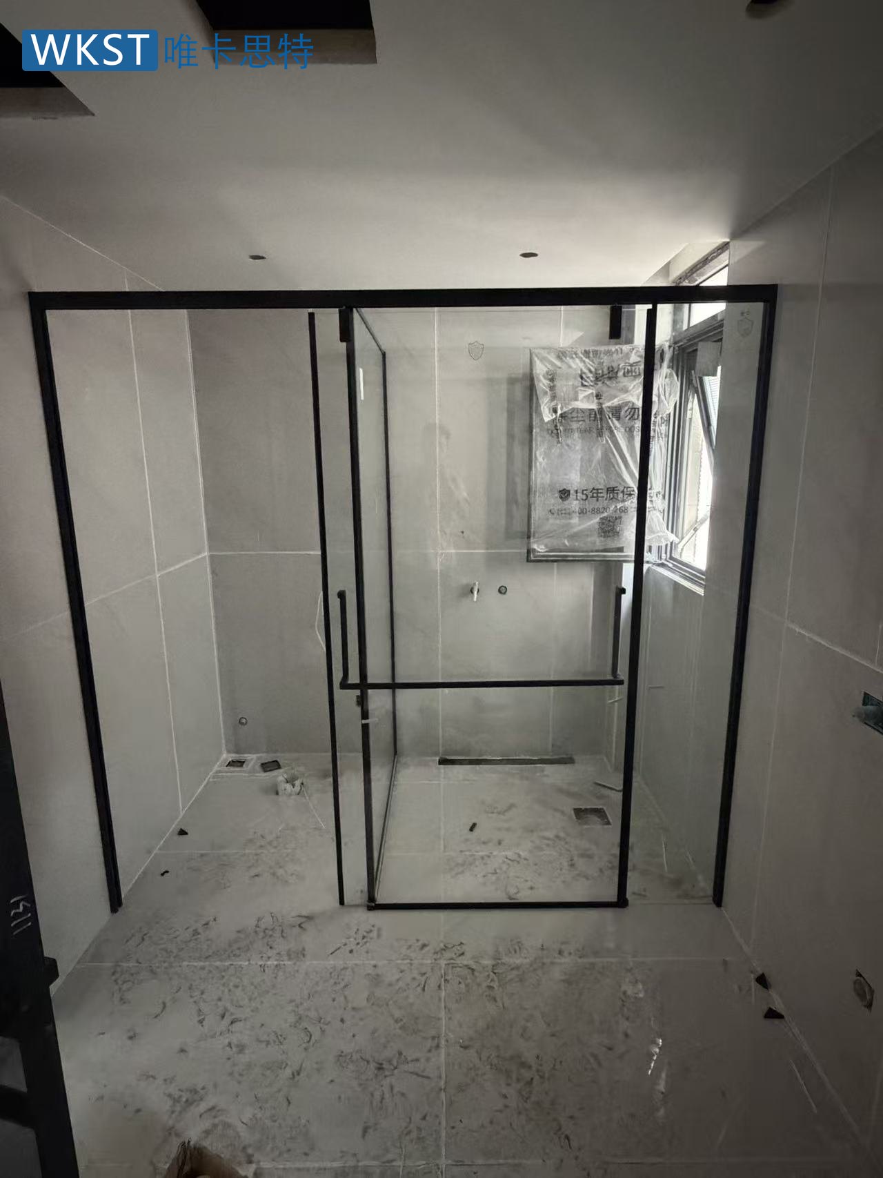 石洲自建房多结构淋浴房案例 三楼 · 主卫 三楼主卫T字型一两用YW02-T-左开门
