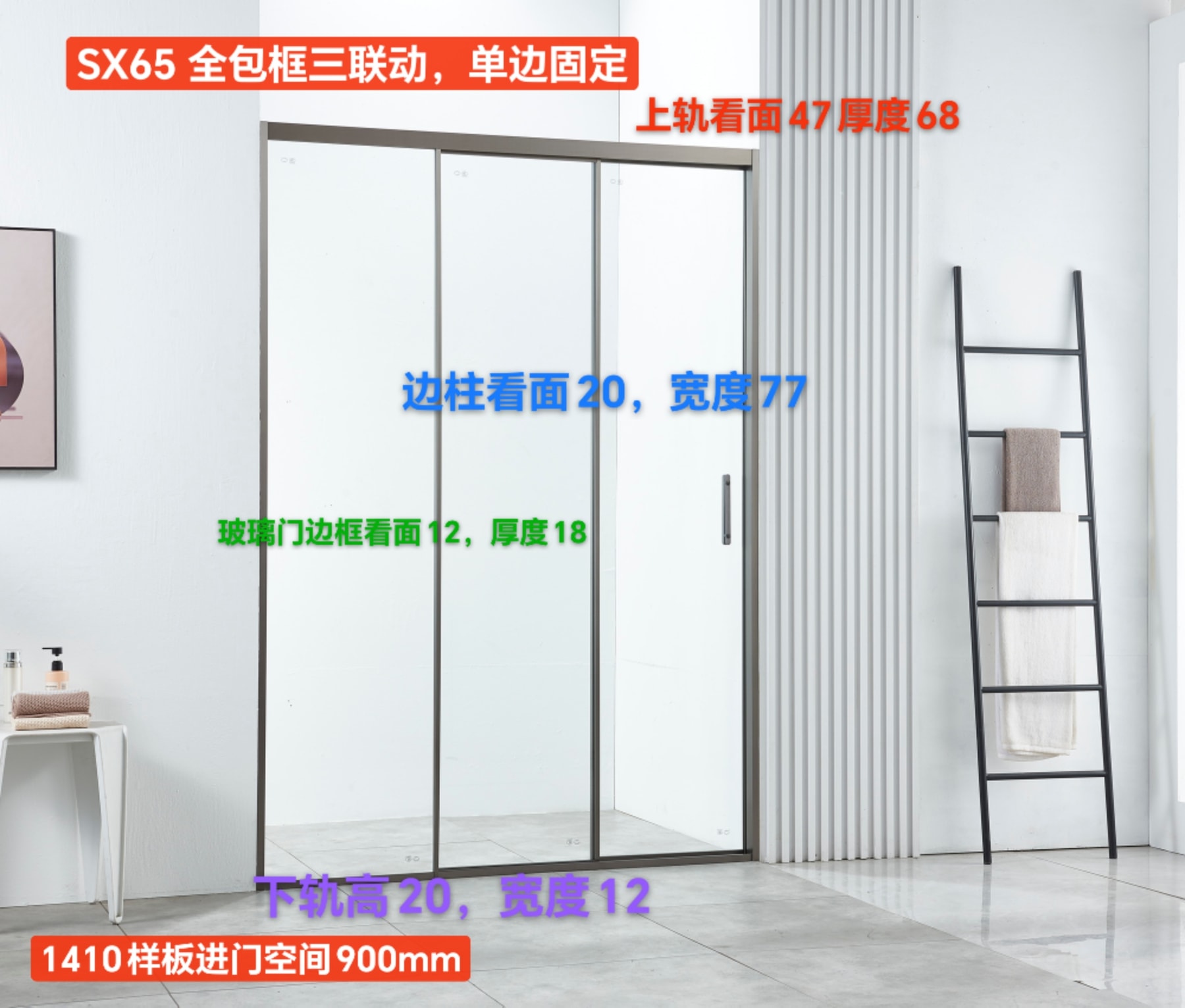 SX65 SX65 一字型尺寸图